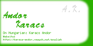 andor karacs business card